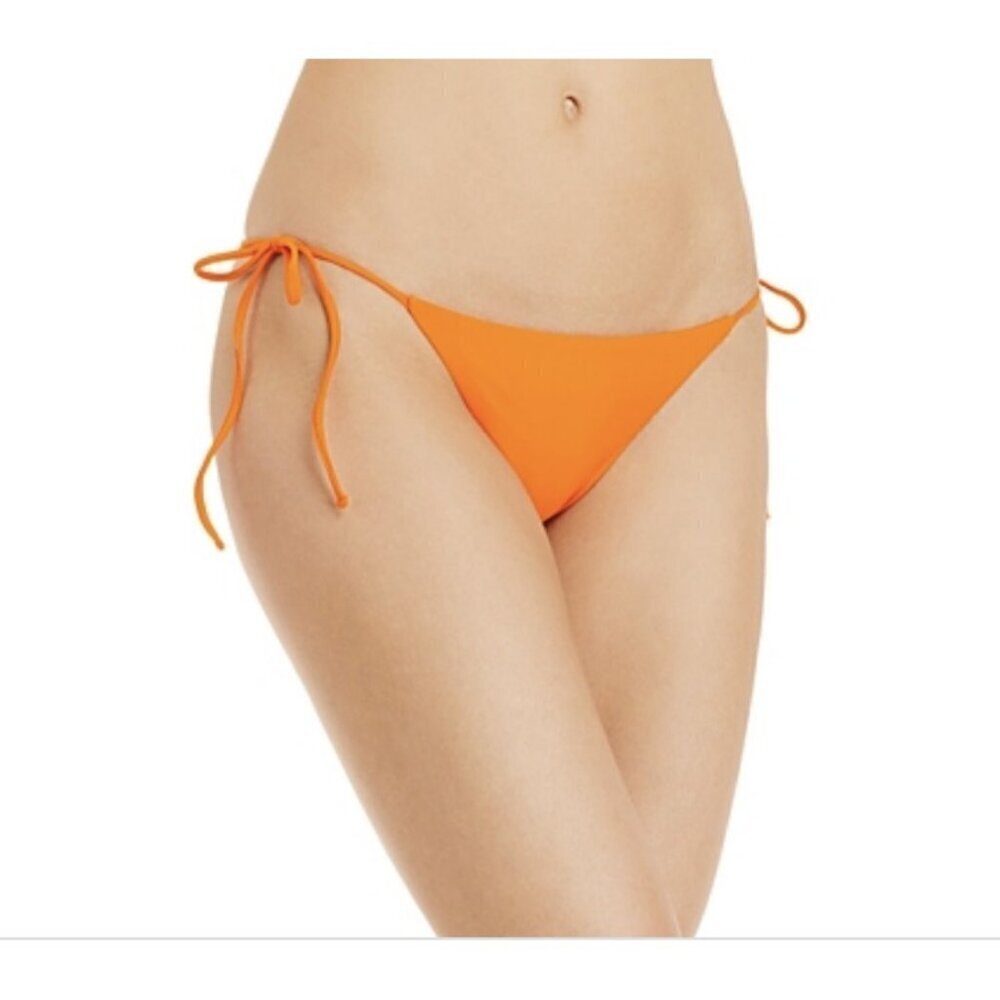 Jade Swim Women's $90 Tie String Bikini Bottom Nectar Orange Size S